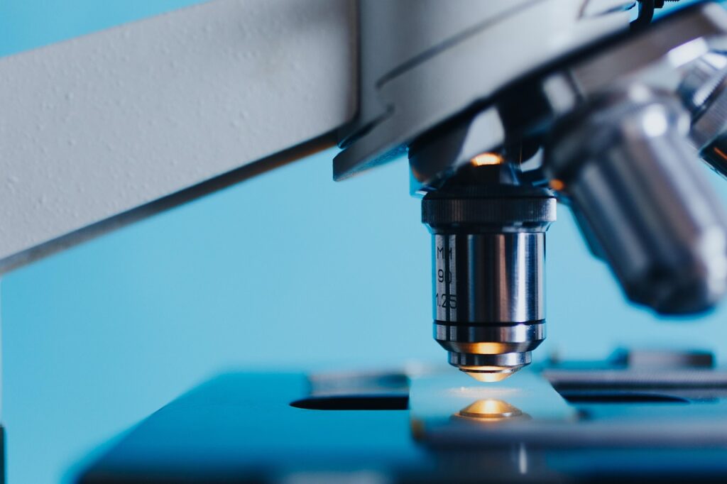 Microscope in a research laboratory